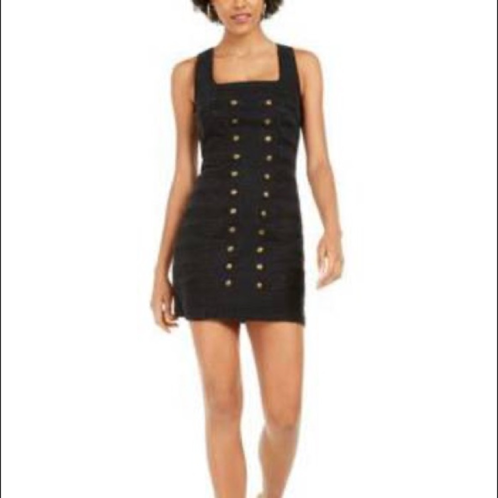 NWT Guess Tamara Black Denim Bandage Mini Dress Size Xs - Picture 10 of 10